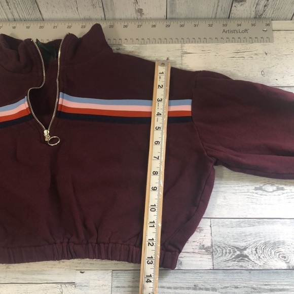Wild Fable Crop Pullover 1/2 Zipper Sweatshirt Medium - Picture 7 of 10